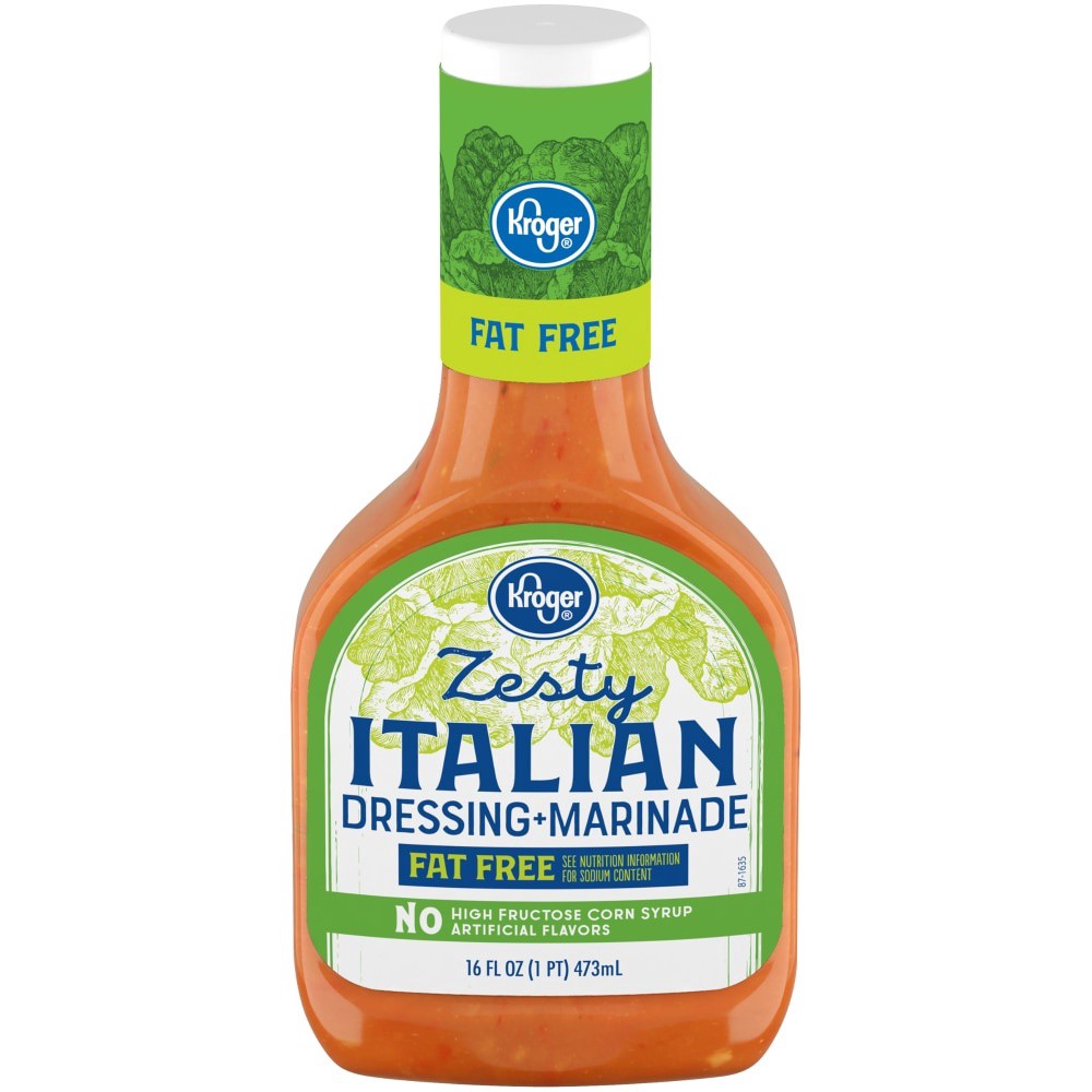 slide 1 of 3, Kroger Fat Free Zesty Italian Dressing, 16 fl oz