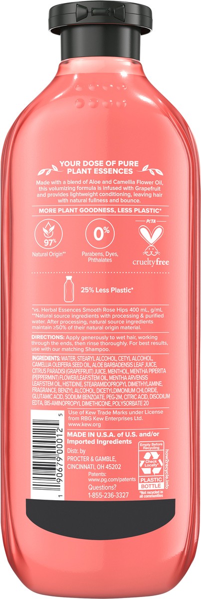 slide 2 of 3, Herbal Essences Grapefruit Volumizing Conditioner, 13.5 fl oz, with Certified Camellia Oil and Aloe Vera, For All Hair Types, Especially Fine Hair, 13.5 fl oz