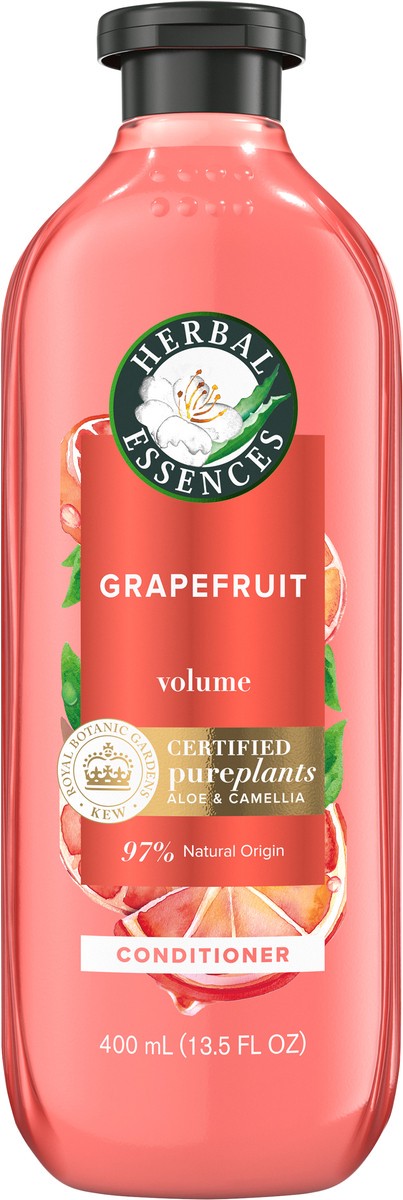 slide 3 of 3, Herbal Essences Grapefruit Volumizing Conditioner, 13.5 fl oz, with Certified Camellia Oil and Aloe Vera, For All Hair Types, Especially Fine Hair, 13.5 fl oz