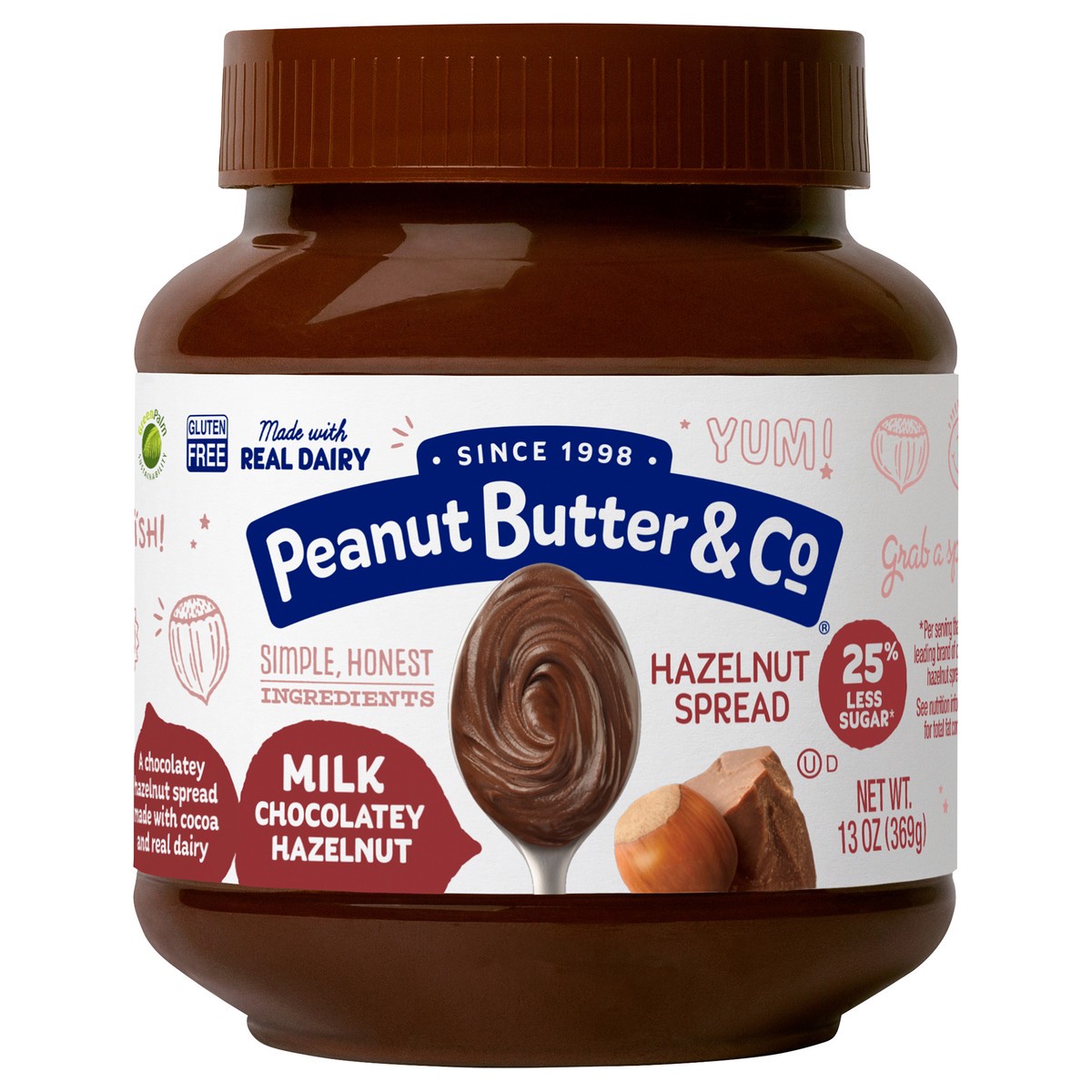 slide 1 of 10, Peanut Butter & Co. Milk Chocolatey Hazelnut Spread 13 oz. Jar, 13 oz