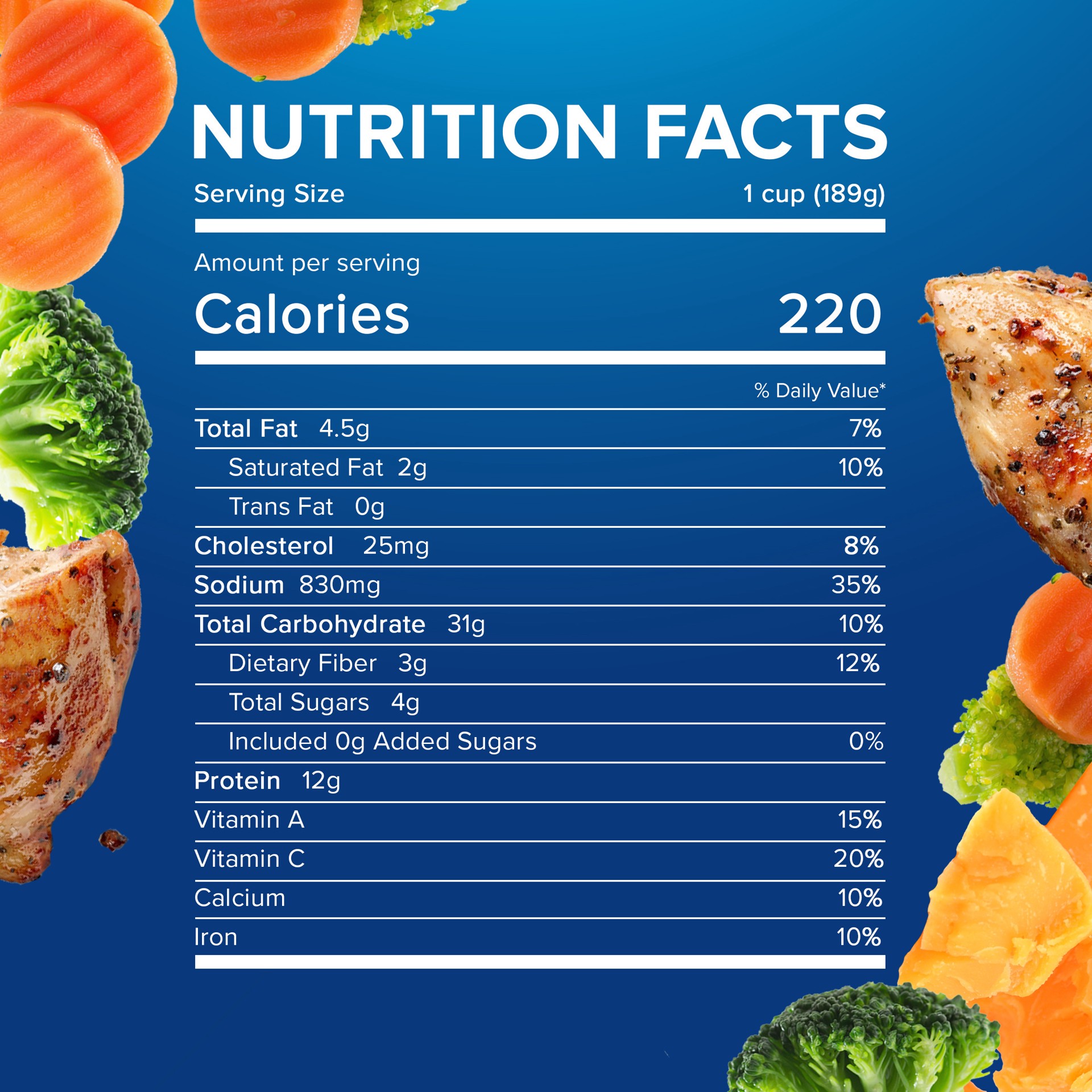 slide 3 of 5, Birds Eye Voila! Family Size Cheesy Ranch Chicken Frozen Meal, 42 OZ Bag, 42 oz