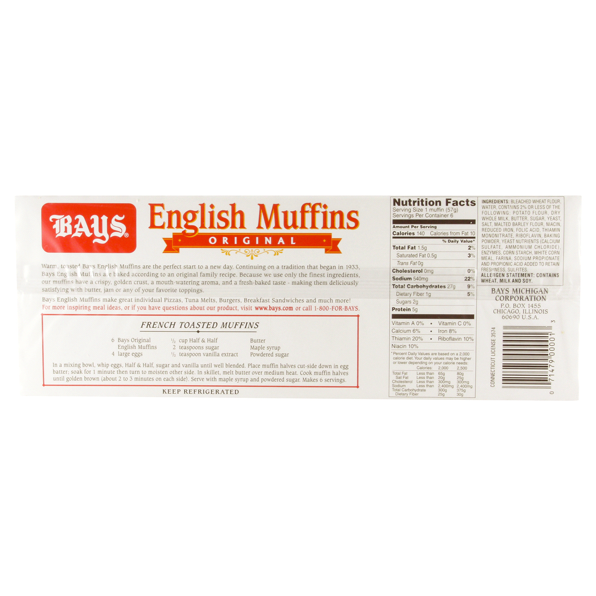 slide 3 of 5, Bays Original English Muffins, 6 ct