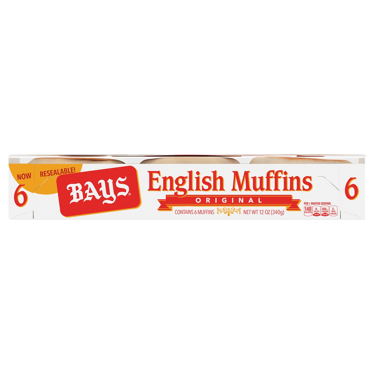 slide 1 of 1, Bays Original English Muffins 6 Ct 12 Oz, 6 ct