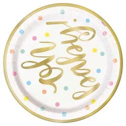Unique Industries Gold "Oh Baby" Baby Shower Dessert Plates, 9"