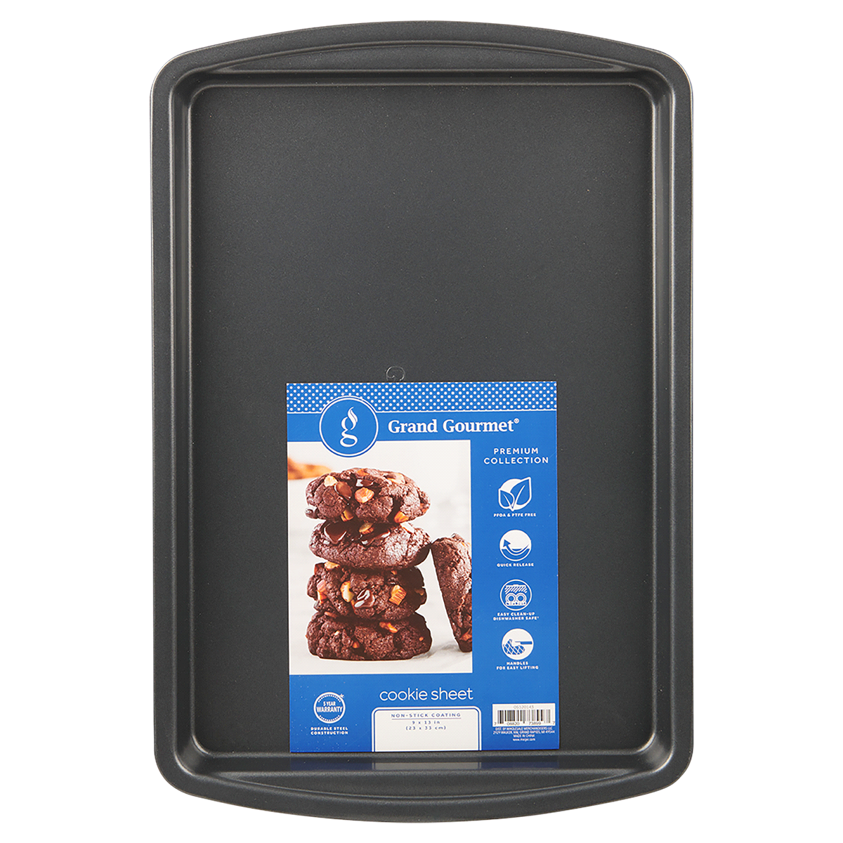 slide 1 of 5, Grand Gourmet Small Cookie Pan, Dark Grey, 9" x 13", 13 in