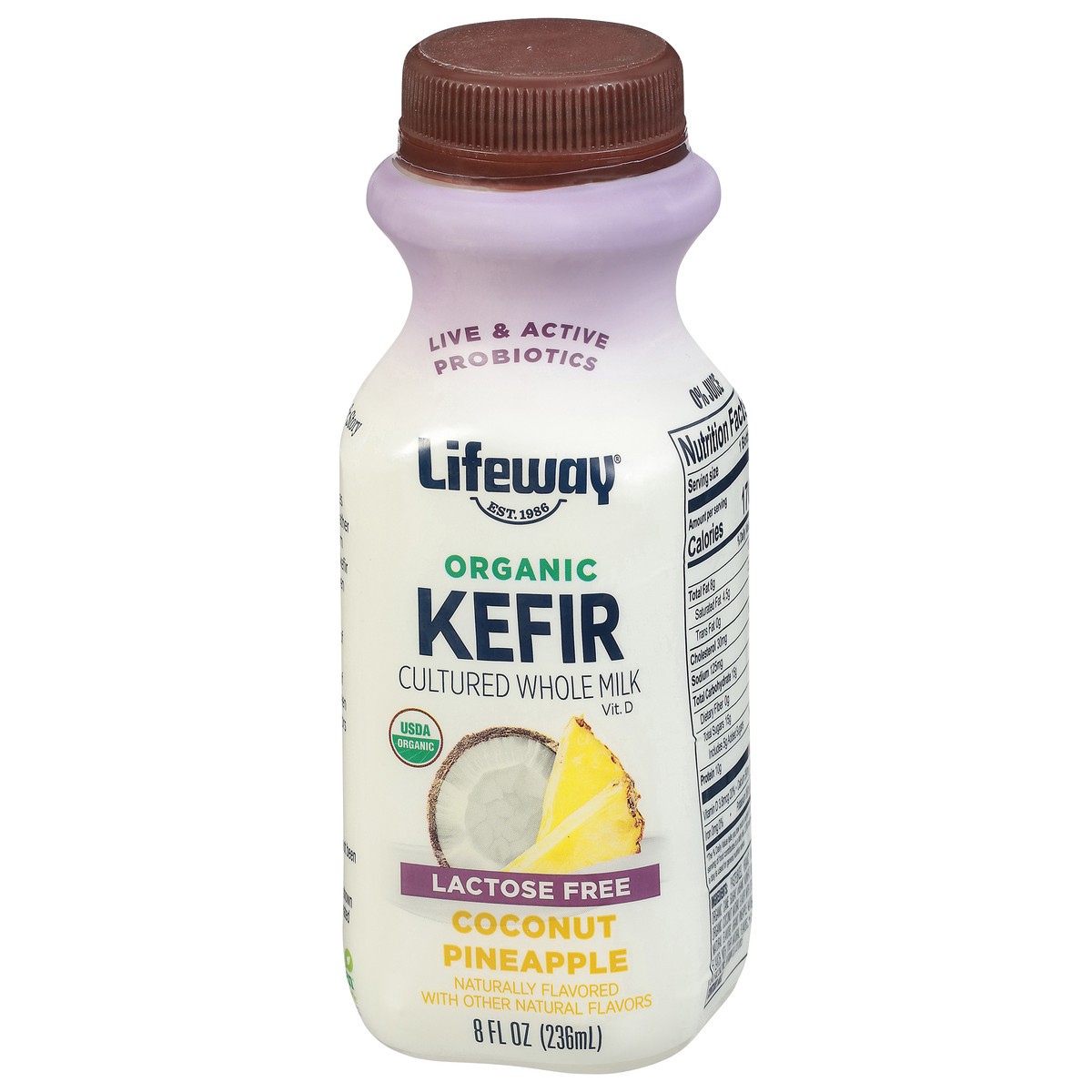 slide 12 of 15, Lifeway Organic Lactose Free Coconut Pineapple Kefir - 8 fl oz, 8 fl oz