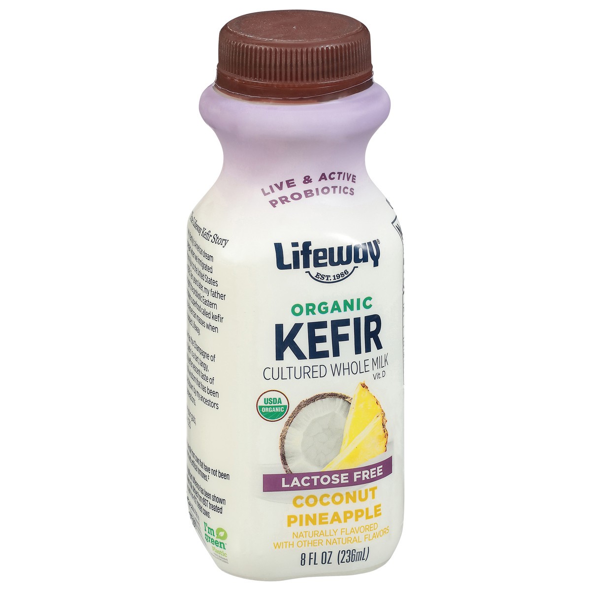 slide 8 of 15, Lifeway Organic Lactose Free Coconut Pineapple Kefir - 8 fl oz, 8 fl oz