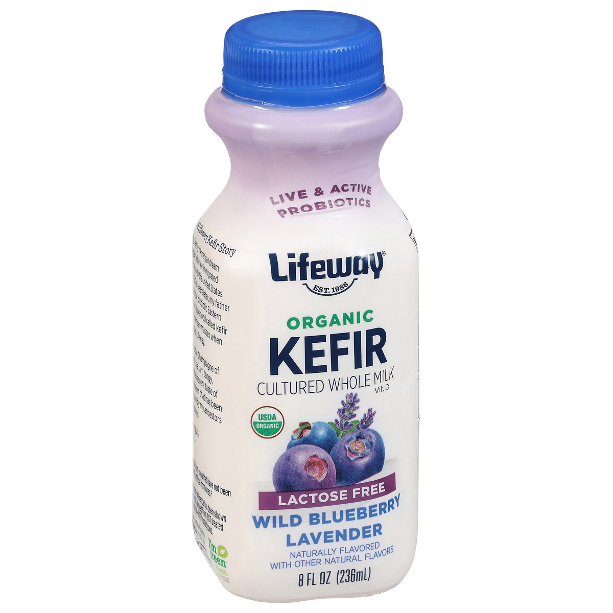slide 14 of 15, Lifeway Organic Lactose Free Wild Blueberry Lavender Kefir 8 fl oz, 8 fl oz