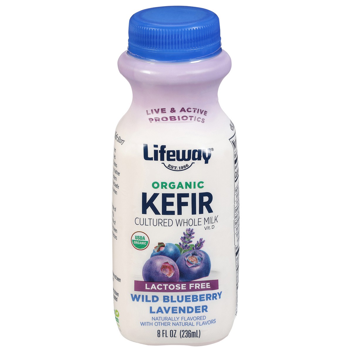 slide 13 of 15, Lifeway Organic Lactose Free Wild Blueberry Lavender Kefir 8 fl oz, 8 fl oz