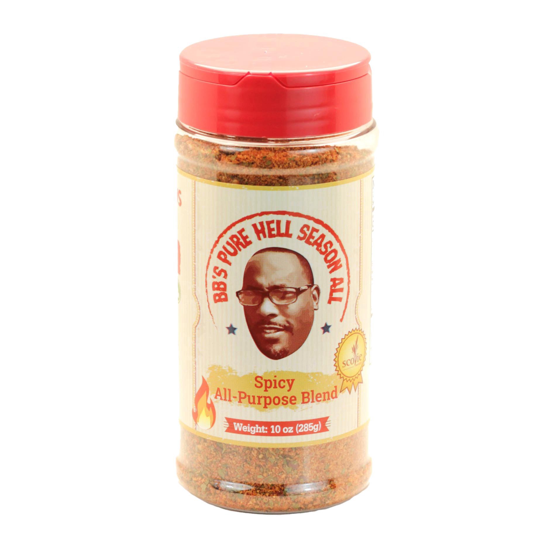 slide 1 of 1, BB's Pure Hell Season All Spicy All-Purpose Blend, 10 oz