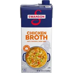 Swanson 100% Natural Chicken Broth, 32 Oz Carton