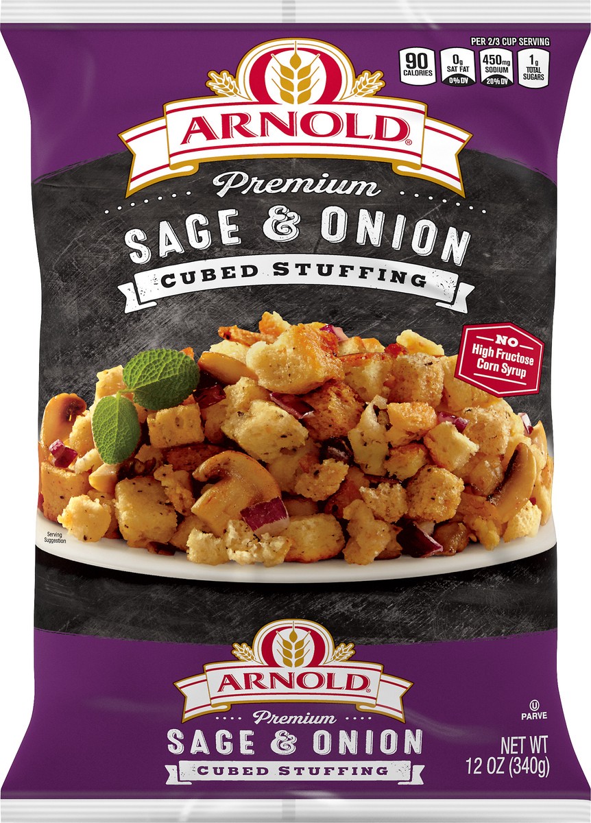 slide 5 of 5, Arnold Sage & Onion Cubed Stuffing, 12 oz, 1 cnt