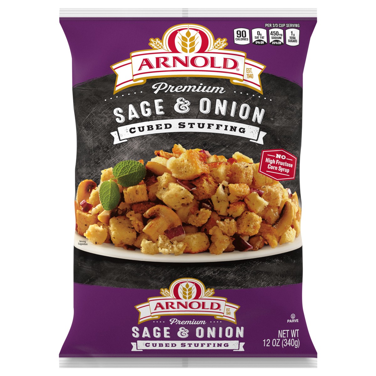 slide 1 of 5, Arnold Premium Sage & Onion Cubed Stuffing, 12 oz, 12 oz
