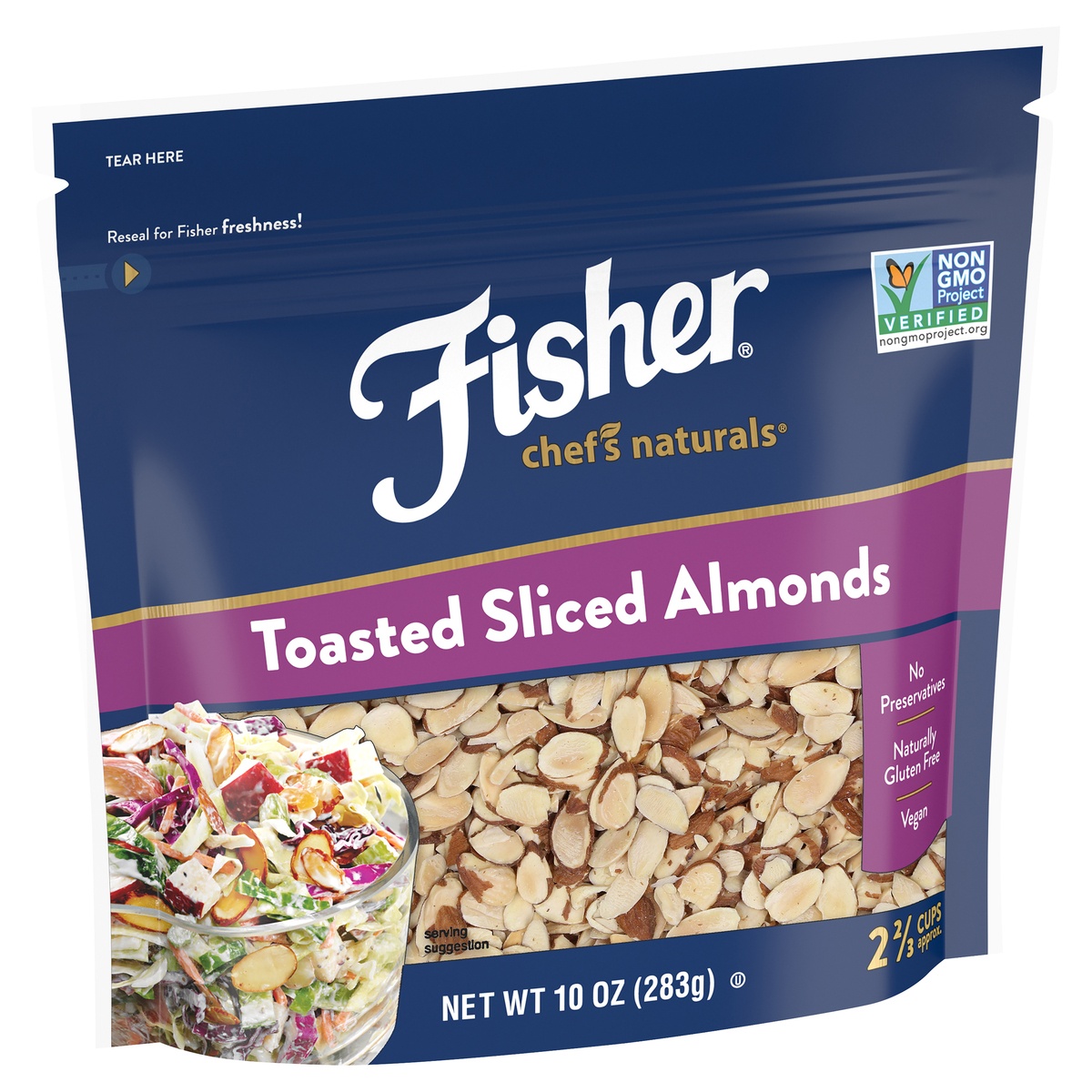 slide 2 of 10, Fisher Almonds Toasted Sliced, 10 oz