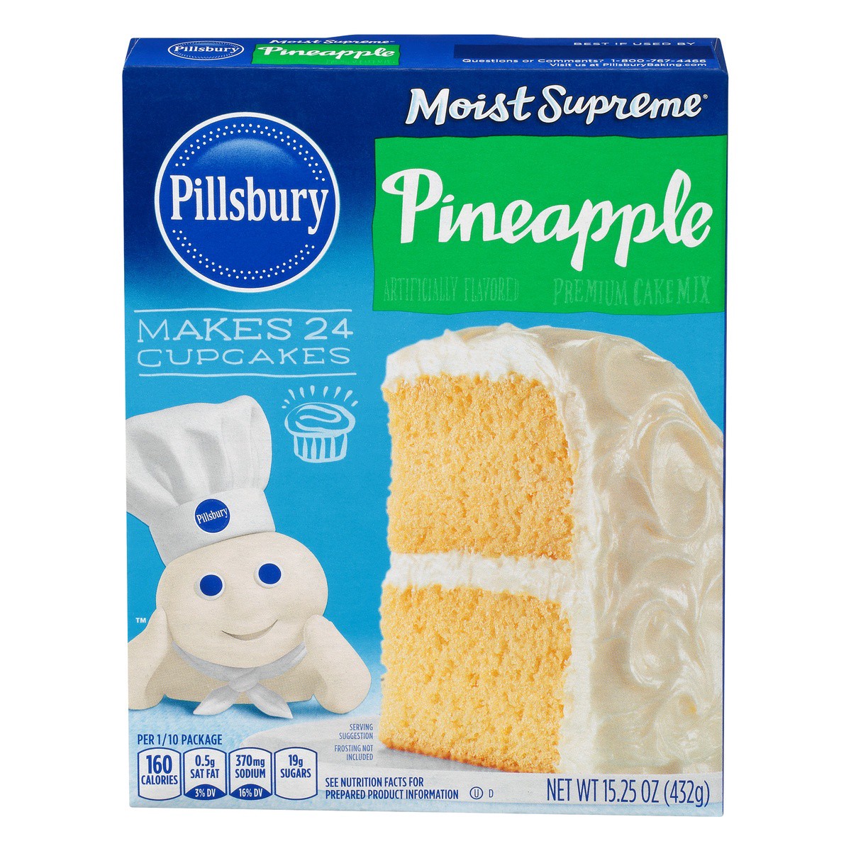 slide 1 of 9, Pillsbury Moist Supreme Premium Pineapple Cake Mix 15.25 oz, 15.25 oz