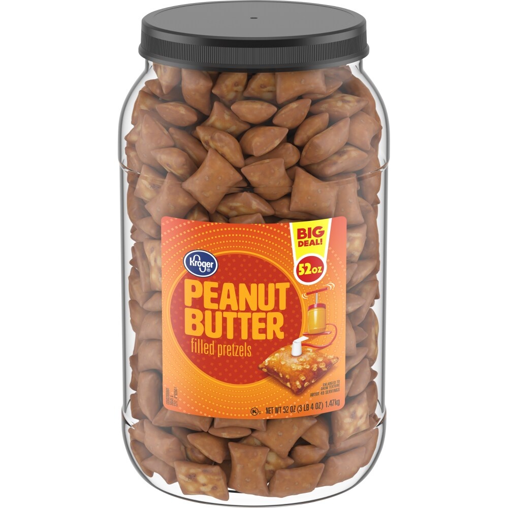slide 1 of 1, Kroger Peanut Butter Filled Pretzels, 52 oz