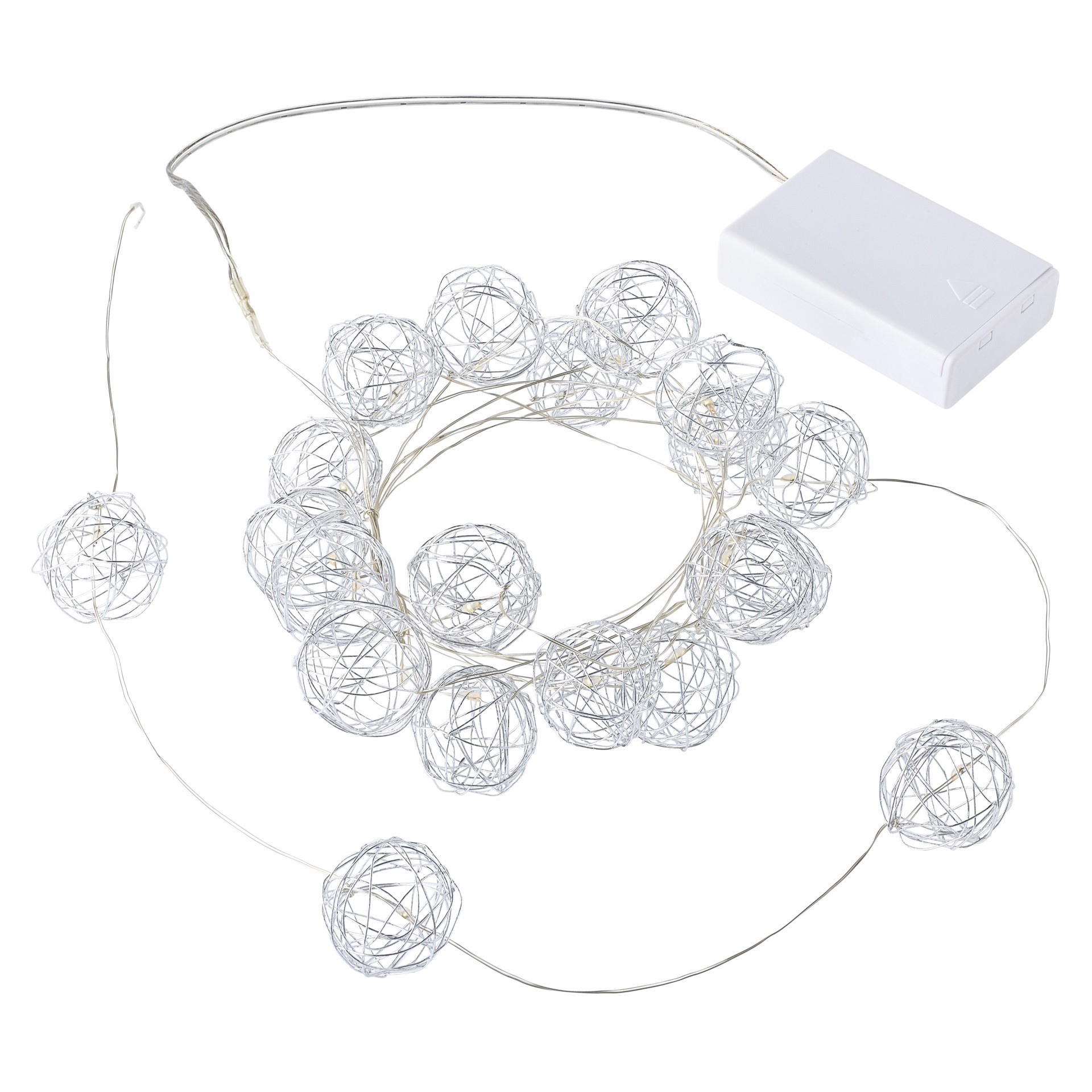 slide 2 of 5, 20ct. Warm White Wire Ball Led String Lights By Ashland, 20 ct
