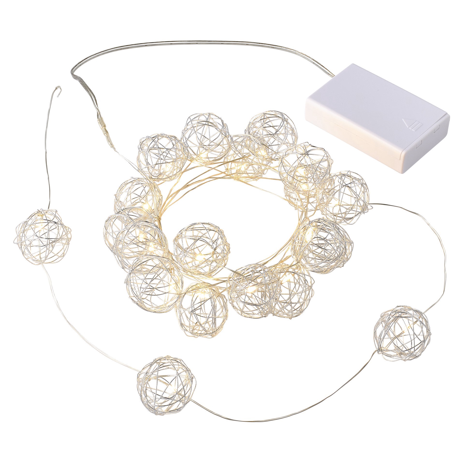 slide 4 of 5, 20ct. Warm White Wire Ball Led String Lights By Ashland, 20 ct