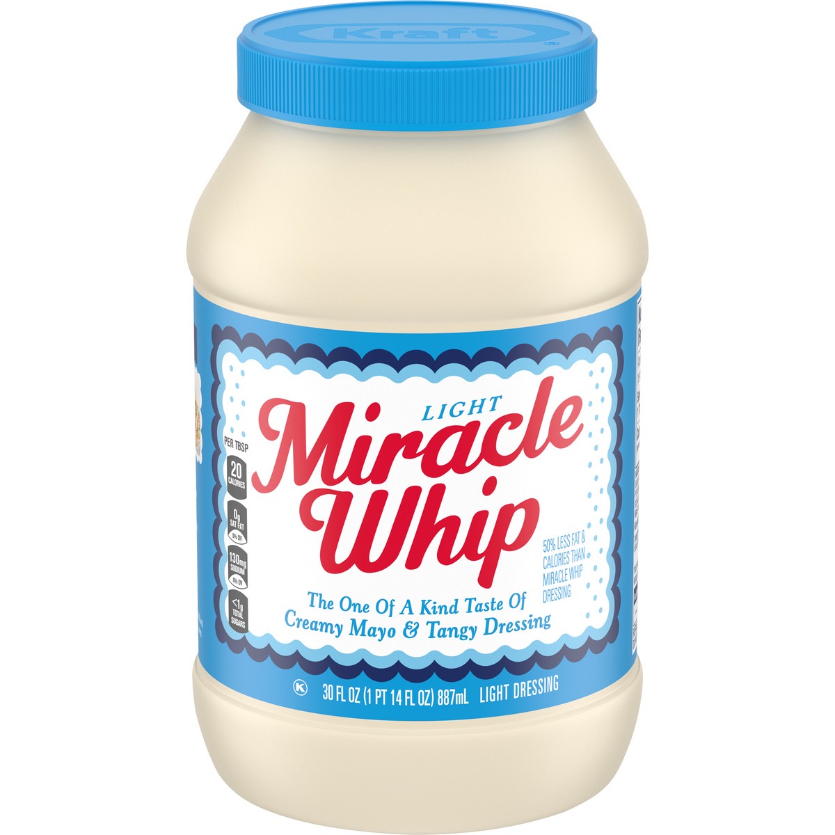 slide 1 of 9, Miracle Whip Light Mayo-like Dressing Jar, 30 fl oz