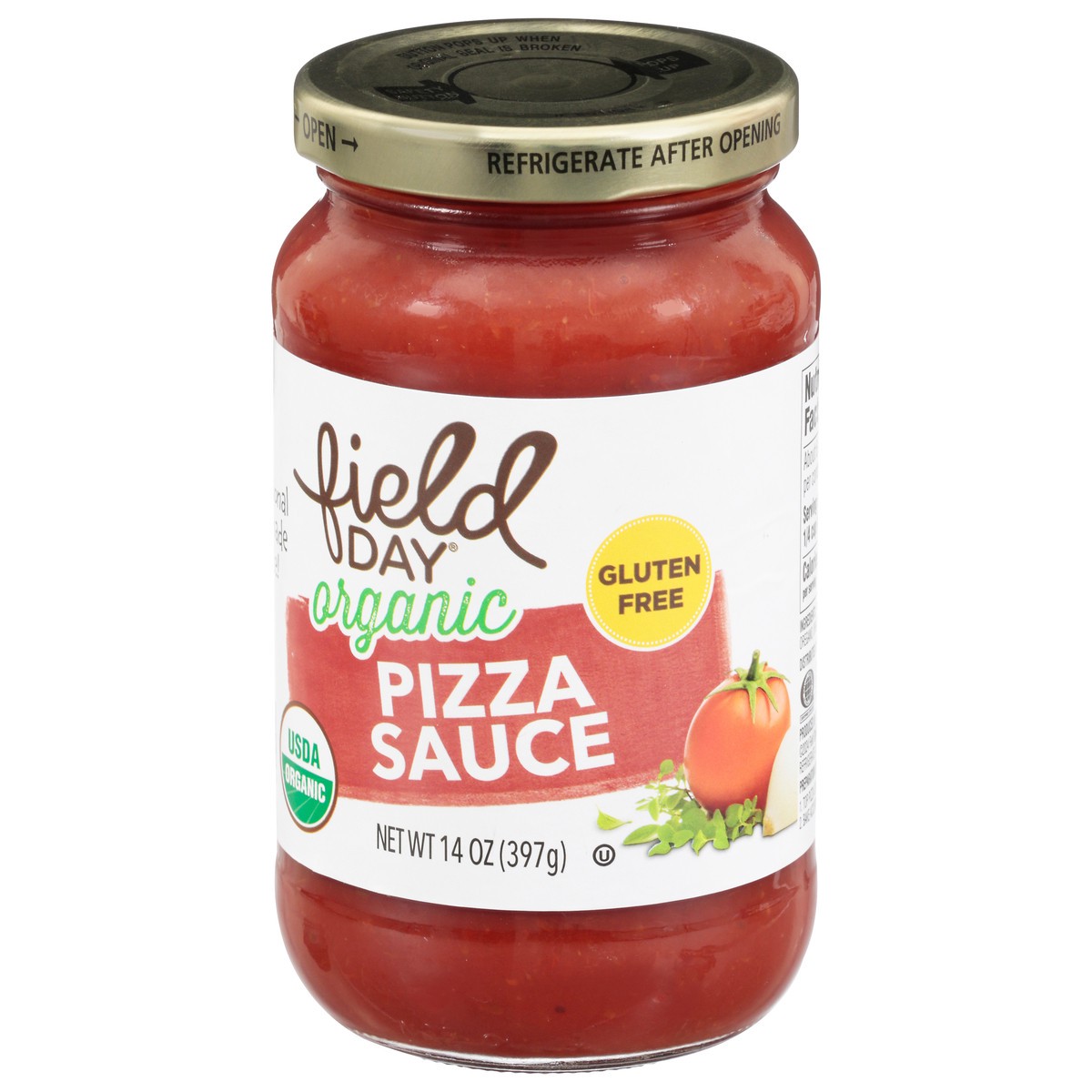 slide 2 of 4, Field Day Organic Pizza Sauce 14 oz, 14 oz