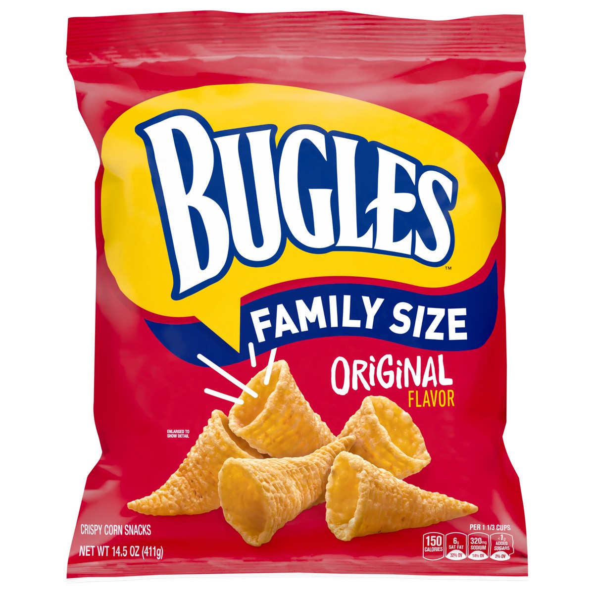 slide 1 of 9, Bugles Original Crispy Corn Snacks, Family Size, 14.5 oz, 14.5 oz