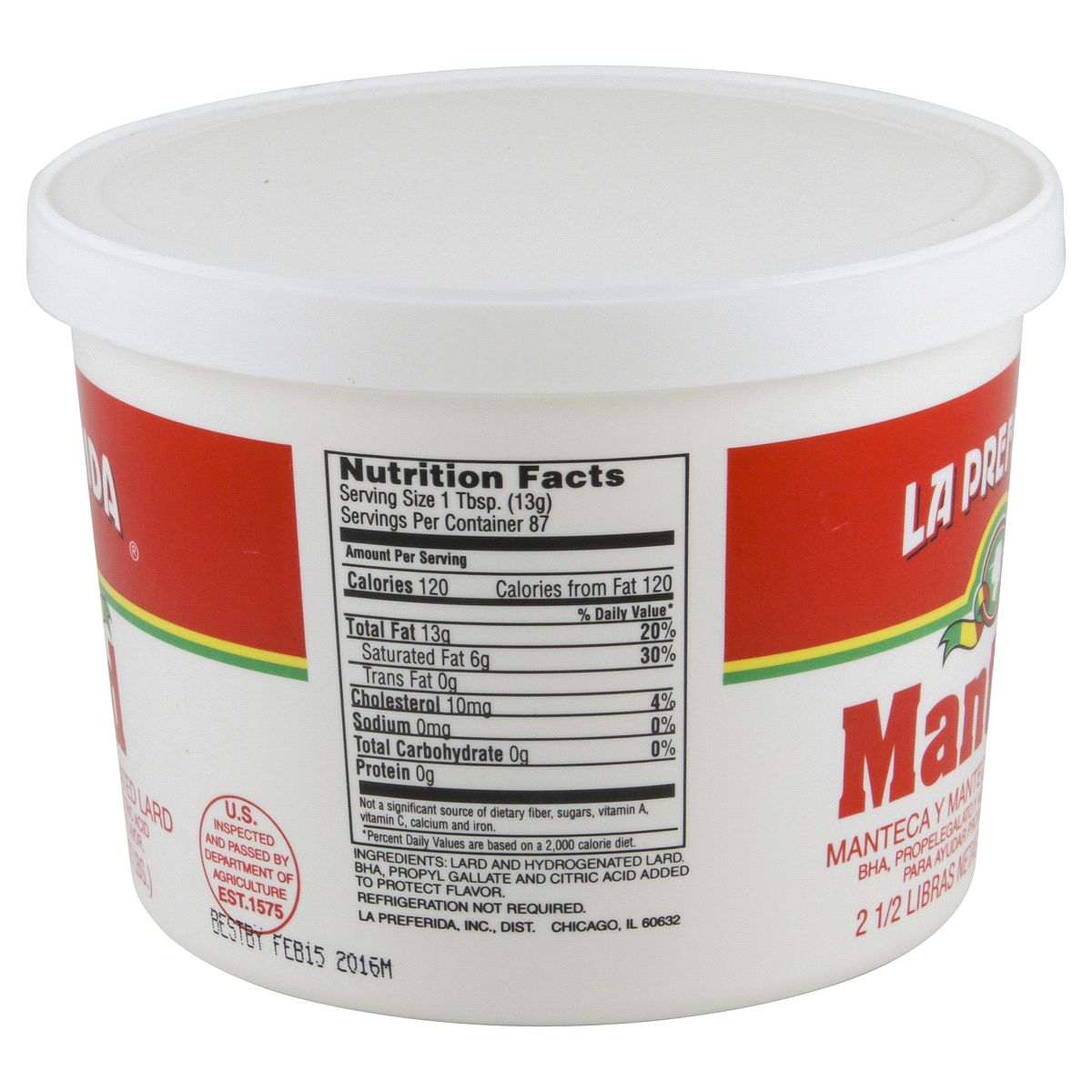 slide 2 of 4, La Preferida Lard, 40 oz