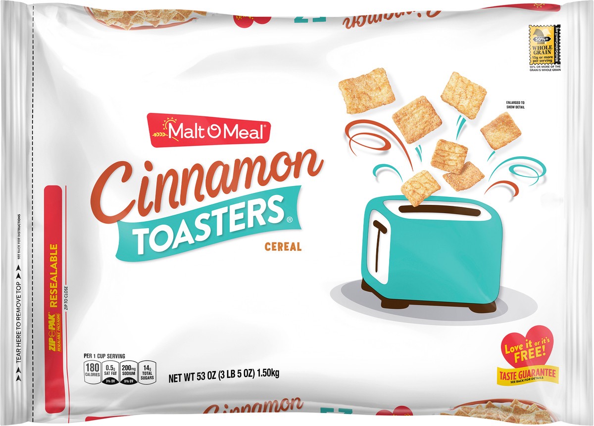 slide 7 of 10, Malt-O-Meal Cinnamon Toasters Breakfast Cinnamon Cereal, 53 OZ Bag, 53 oz