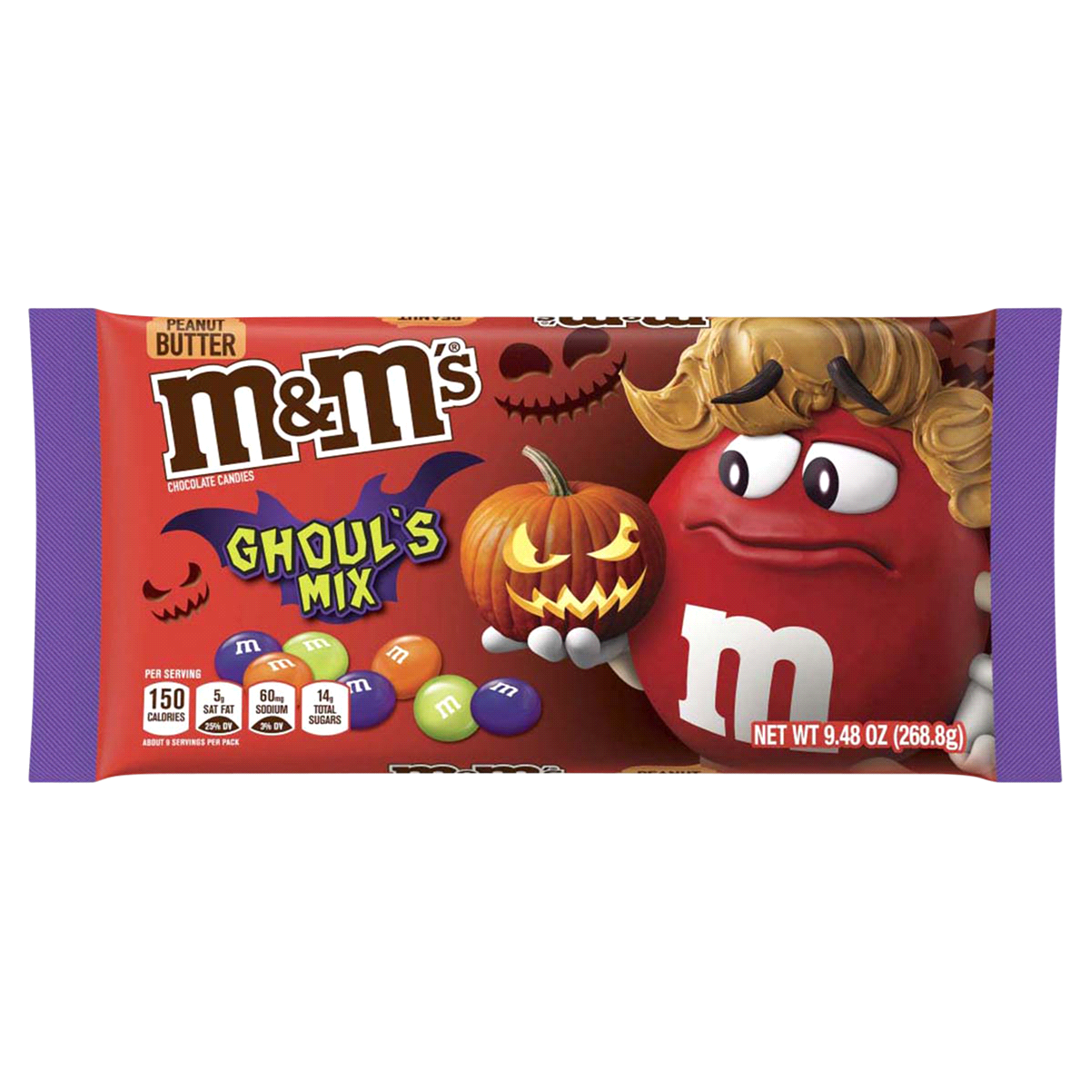 slide 1 of 1, M&M's Ghoul's Mix Peanut Butter Chocolate Halloween Candy, 11.4 oz