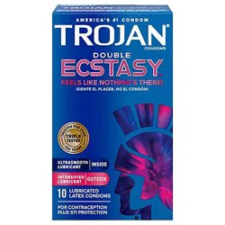 Trojan Double Ecstasy Lubricated Condoms - 10 Count