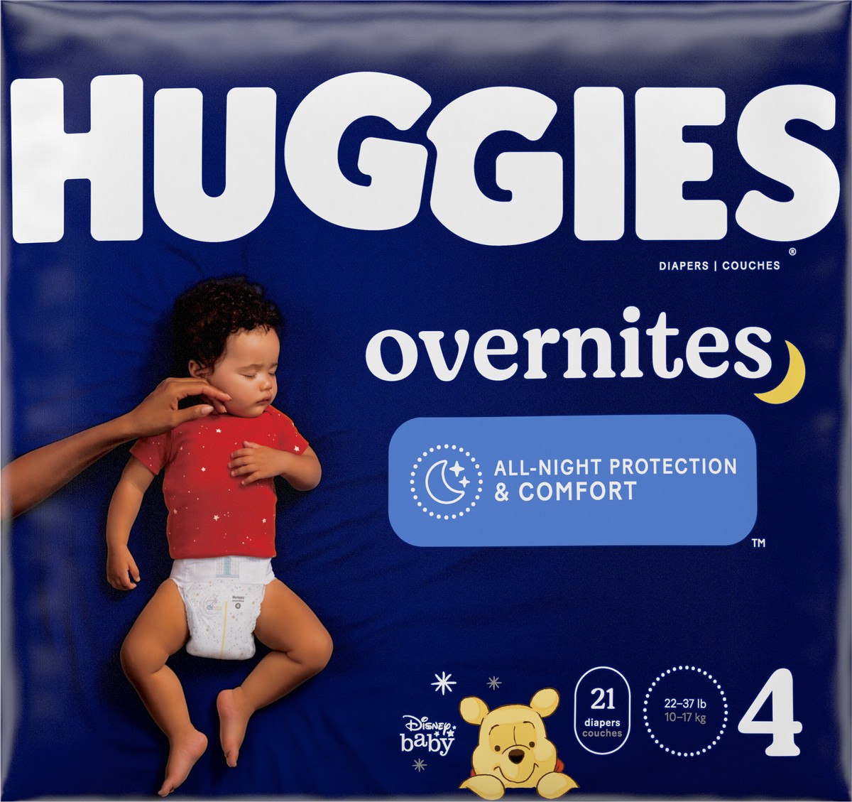 slide 4 of 8, Huggies Overnites Nighttime Baby Diapers, Size 4, 21 Ct, 21 ct