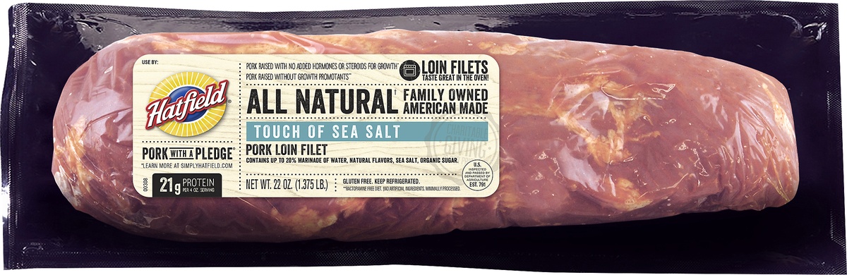 slide 4 of 5, Hatfield Touch Of Sea Salt Pork Loin Filets, 22 oz
