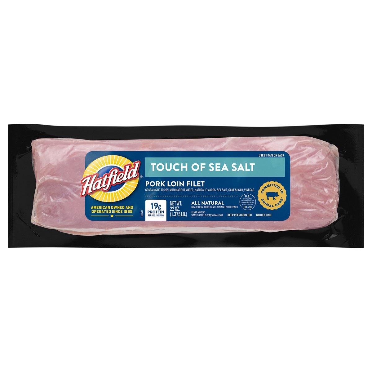 slide 1 of 3, Hatfield Touch of Sea Salt Pork Loin Filet, 22 oz