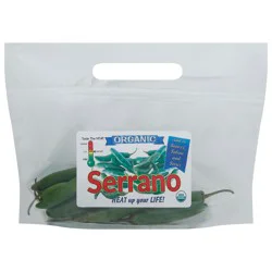 Interstate Produce Organic Hot Serrano - 6 x 4 oz Bags