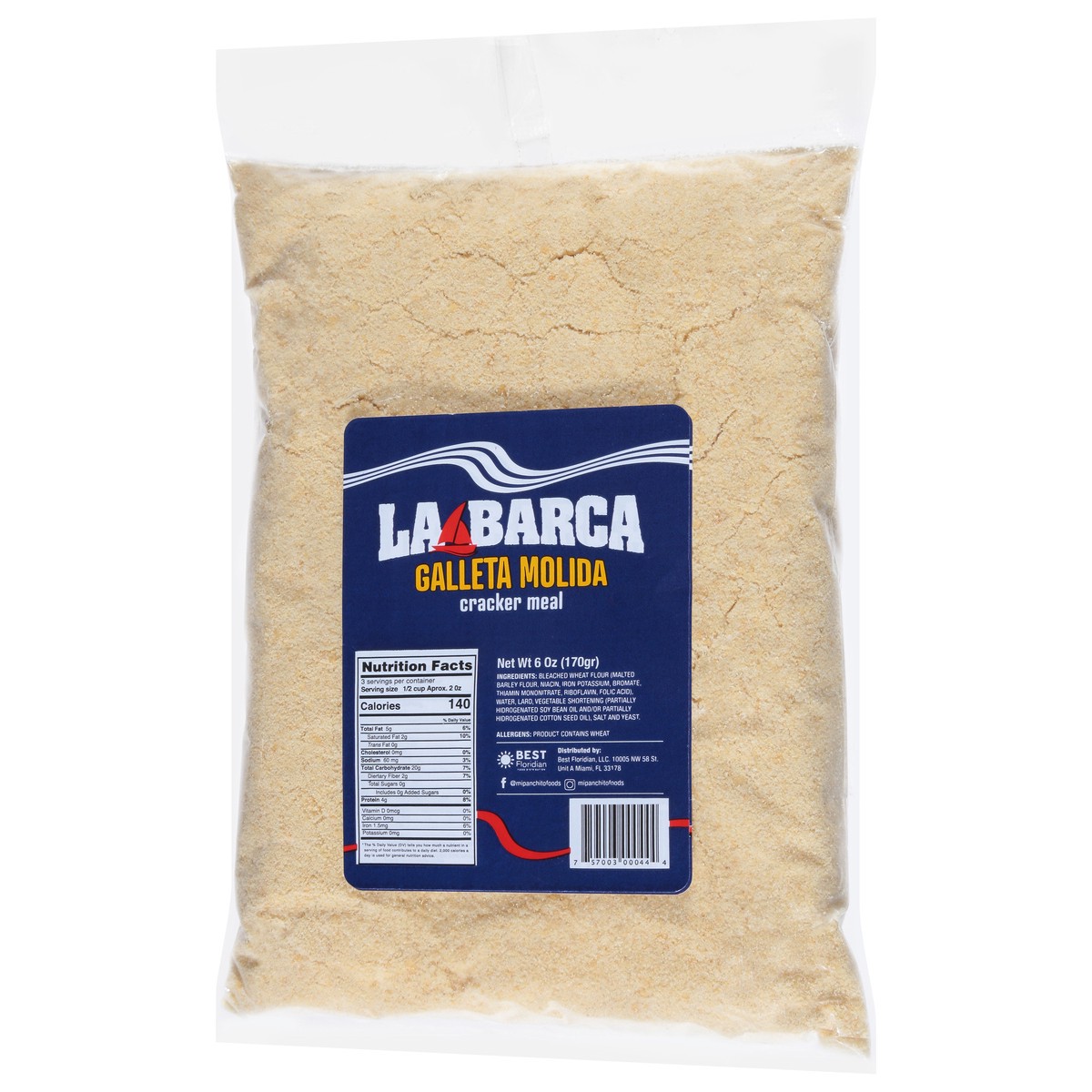 slide 5 of 13, La Barca Galleta Molida Cracker Meal 6 oz, 6 oz