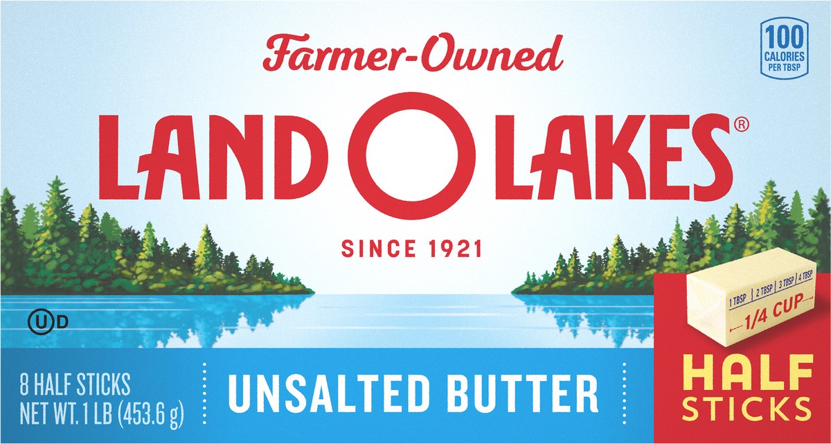 slide 6 of 9, Land O'Lakes Unsalted Sweet Butter, 1 lb