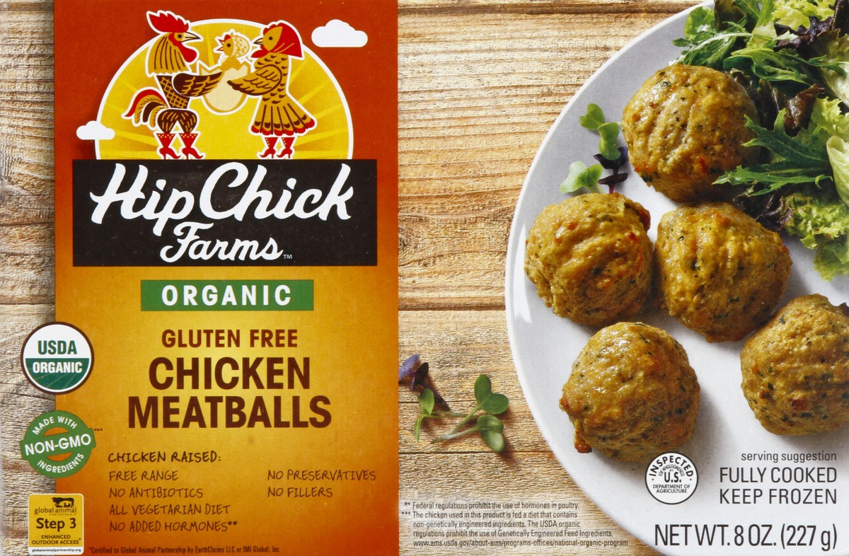 slide 4 of 4, Hip Chick Farms Chicken Meatballs 8 oz, 8 oz