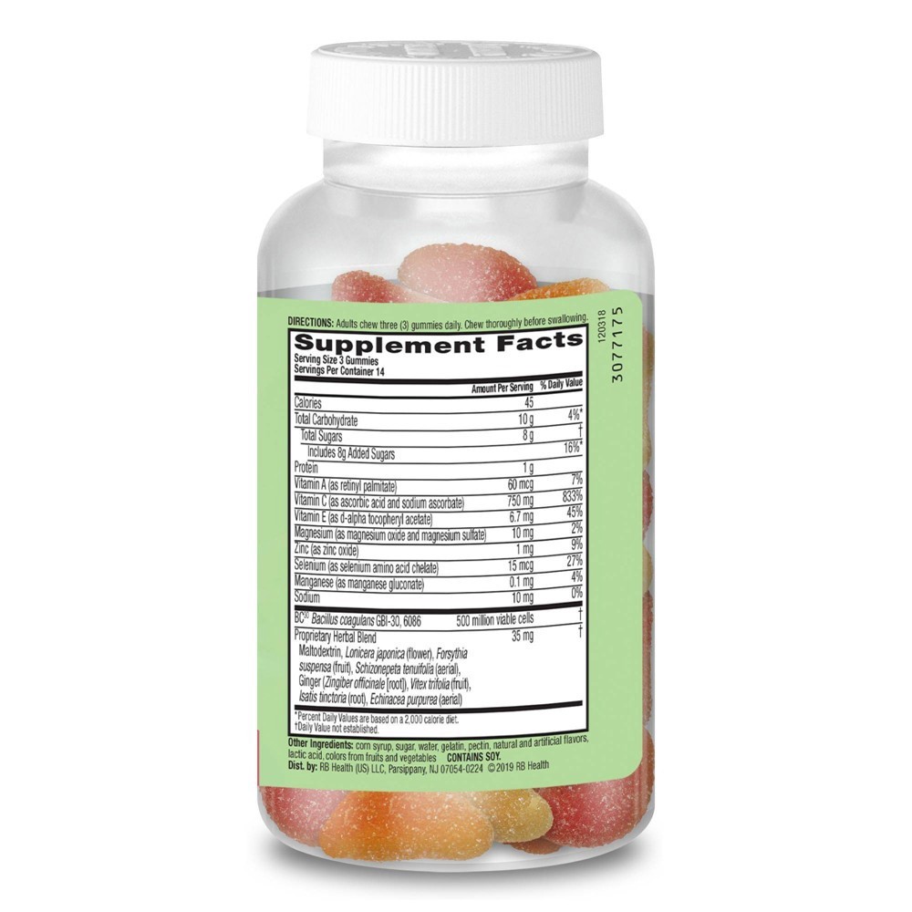 slide 2 of 7, Airborne Plus Probiotic Gummies, 42 count - 750mg of Vitamin C - Immune Support Supplement (Packaging May Vary), 42 ct