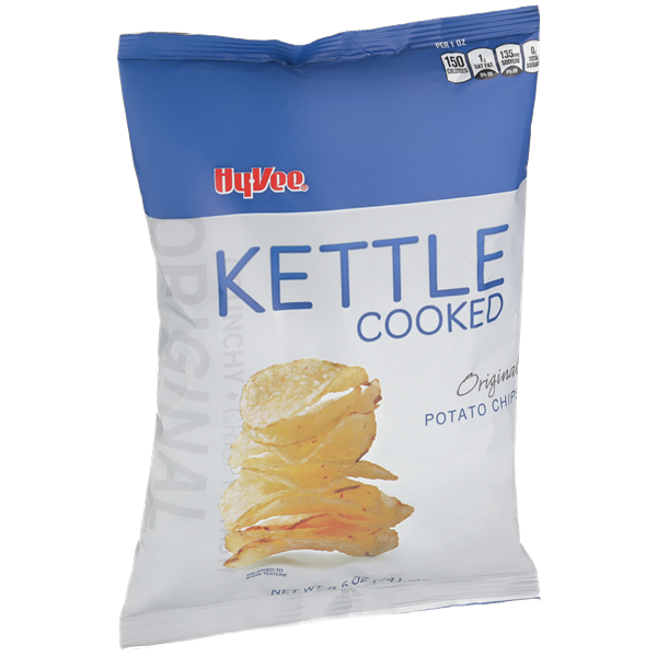 slide 1 of 1, Hy-vee Original Kettle Cooked Potato Chips, 8.5 oz