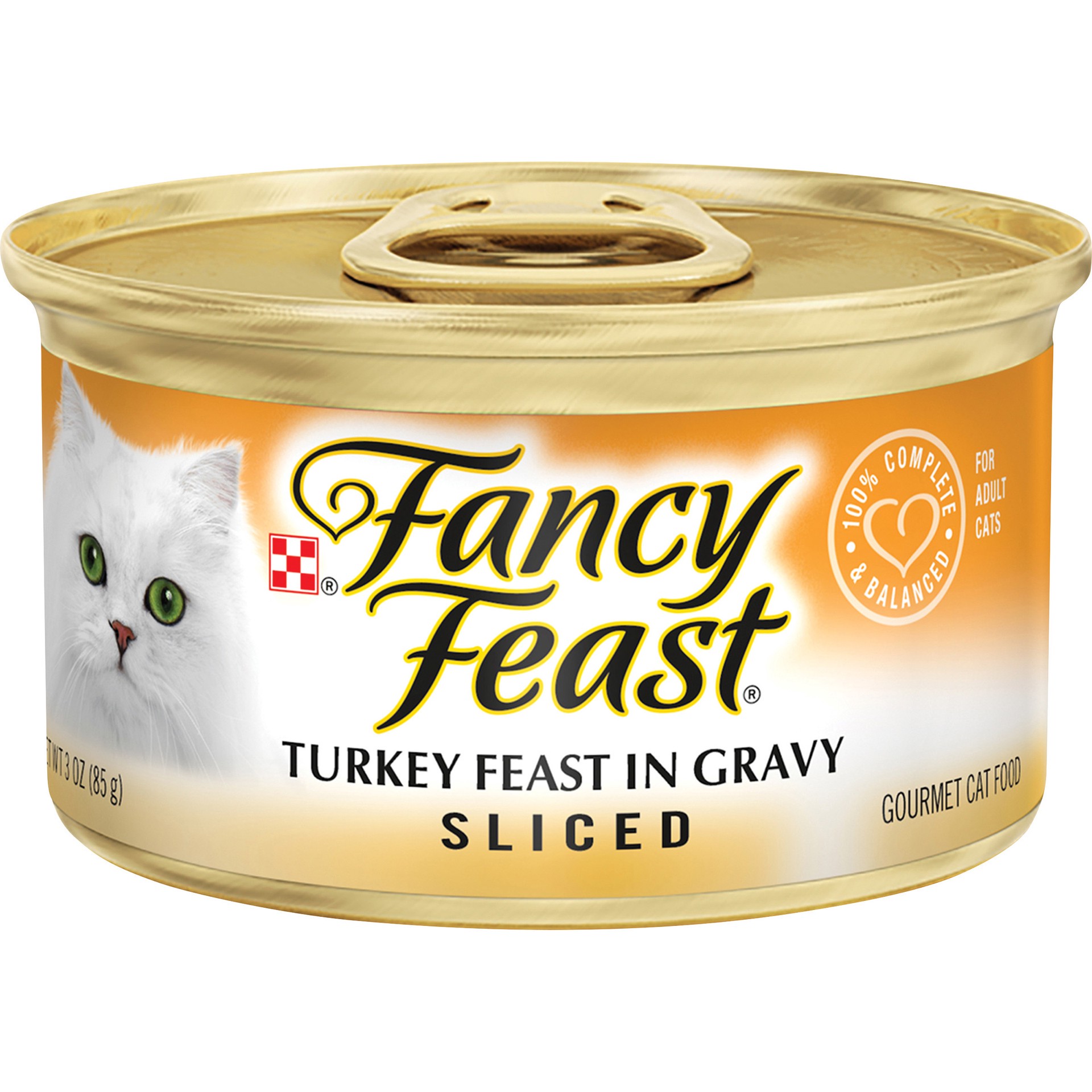 slide 1 of 7, Fancy Feast Sliced Turkey in Gravy Wet Cat Food, 3 oz