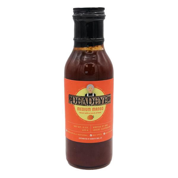 slide 1 of 1, Deadeye Medium Mango BBQ Sauce, 15 oz