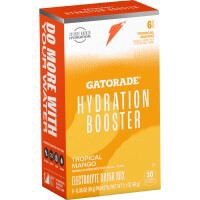 slide 5 of 5, Gatorade Hydration Booster Electrolyte Drink Mix Tropical Mango 0.35 Oz, 6 Count, 6 ct
