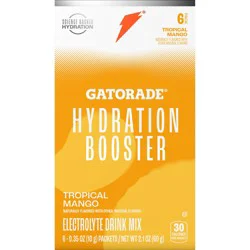 Gatorade Hydration Booster Electrolyte Drink Mix Tropical Mango 0.35 Oz, 6 Count
