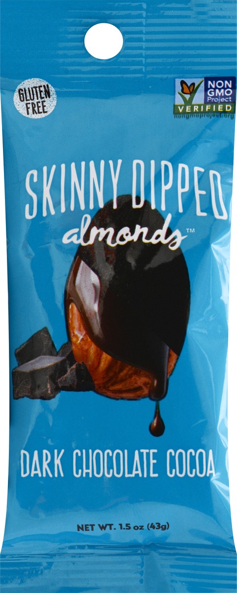 slide 7 of 8, Skinny Dipped Dark Chocolate Cocoa Almonds, 1.5 oz