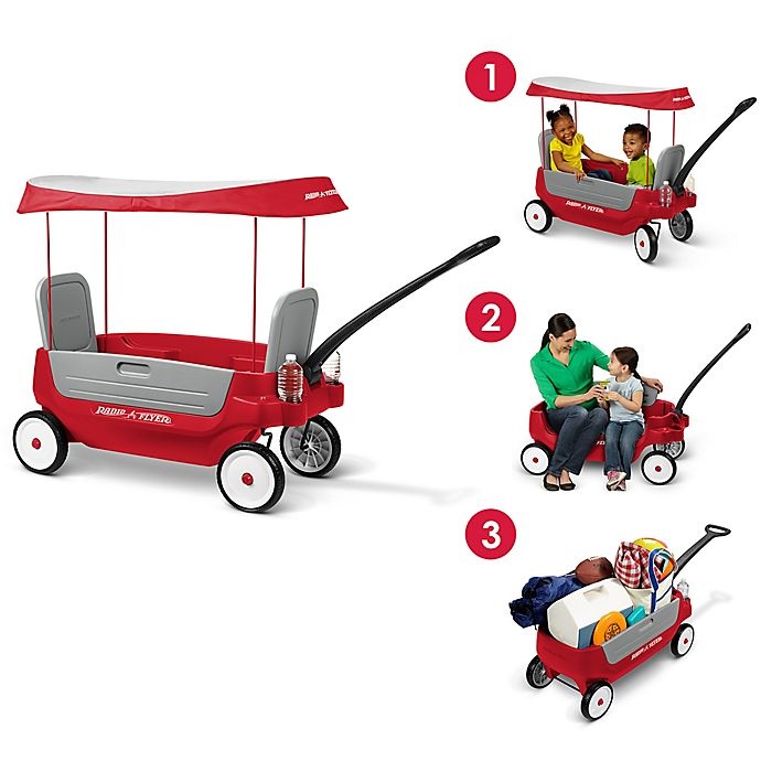 slide 2 of 10, Radio Flyer Deluxe 3-in-1 Grandstand Wagon with Canopy, 1 ct