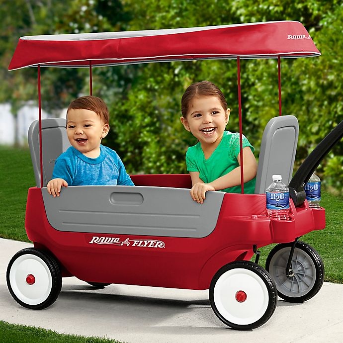 slide 9 of 10, Radio Flyer Deluxe 3-in-1 Grandstand Wagon with Canopy, 1 ct