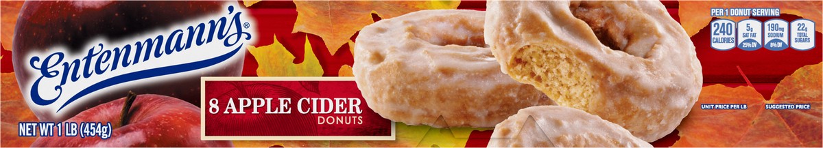 slide 4 of 9, Entenmann's Apple Cider Donuts, 8 count, Donuts, 16 oz Box, 8 ct