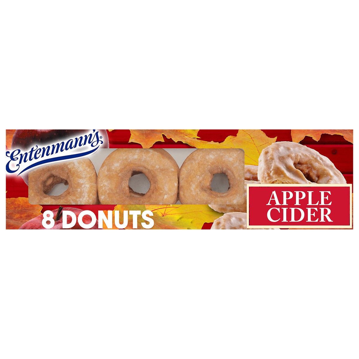 slide 1 of 9, Entenmann's Apple Cider Donuts, 8 count, 16 oz, 8 ct