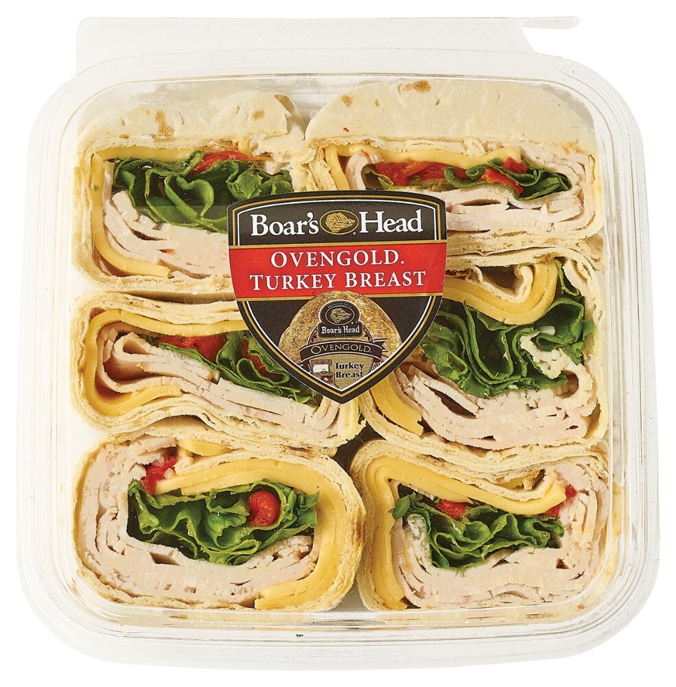slide 1 of 1, Boar's Head Head Grab N Go Handcrafted Ovengold Turkey Breast Pinwheels, 12 oz