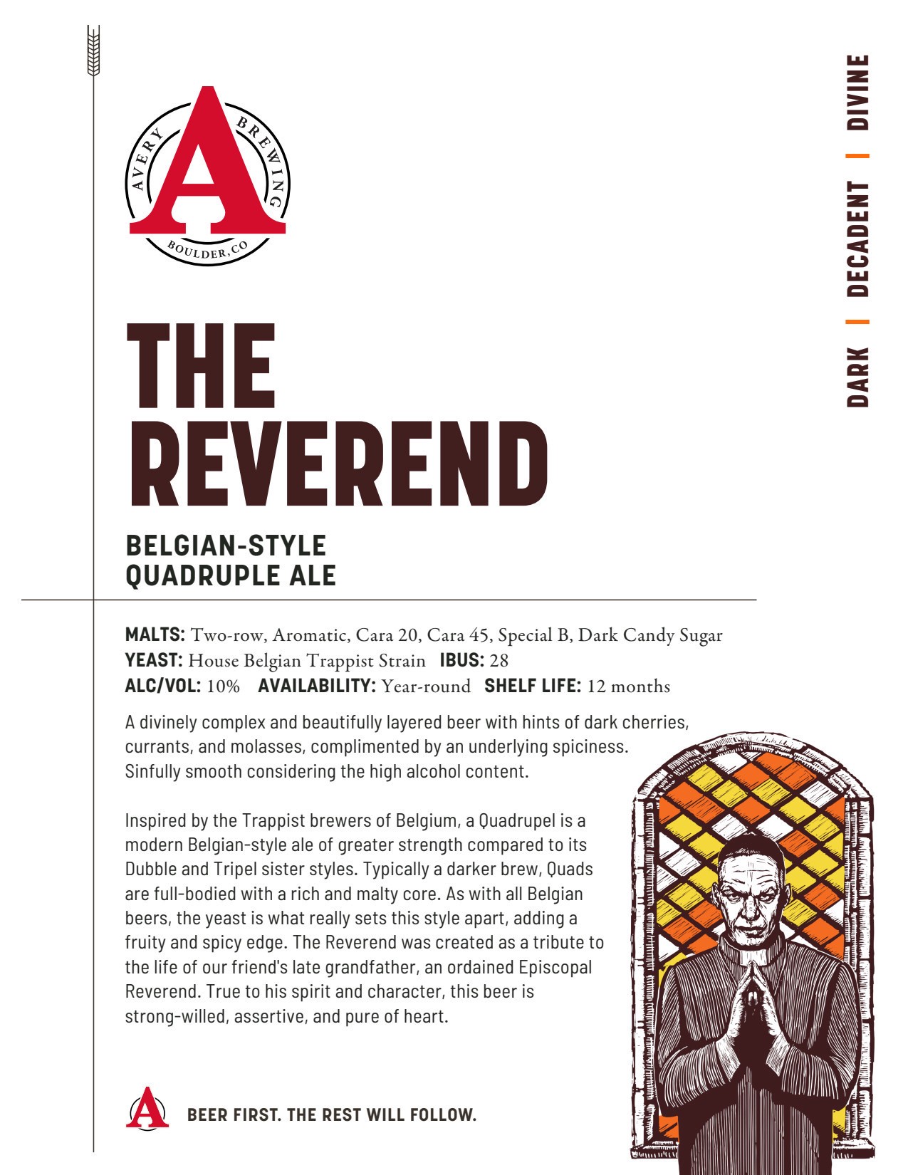 slide 5 of 8, Avery Brewing The Reverend - 6 Pack 12 fl oz Cans, 6 ct; 12 oz
