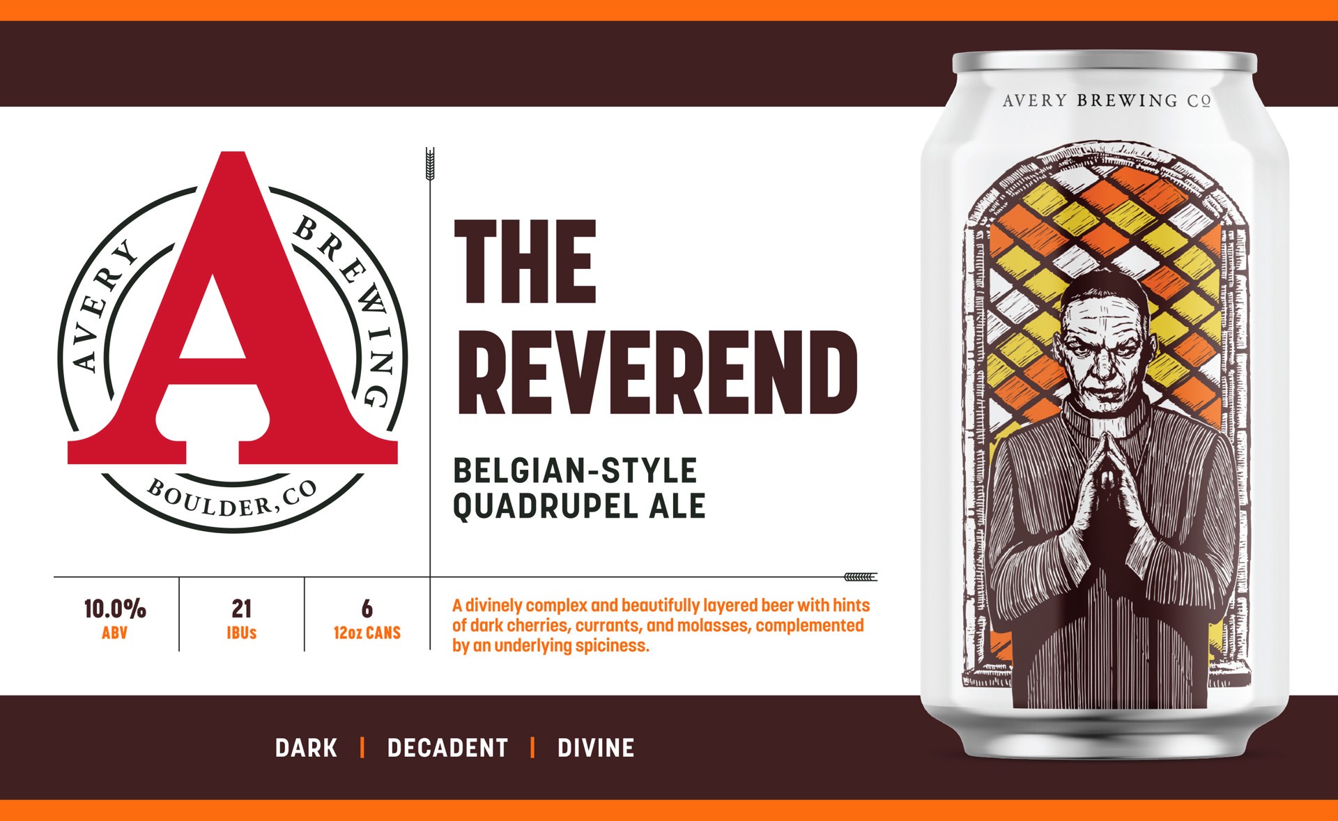 slide 1 of 8, Avery Brewing The Reverend - 6 Pack 12 fl oz Cans, 6 ct; 12 oz
